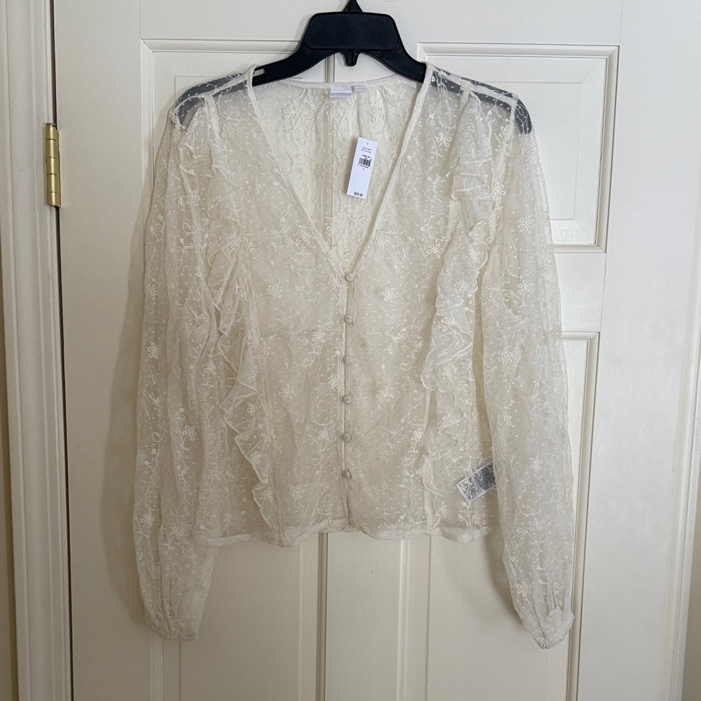 Gap Cream Lace Women's Top NWT - Picture 3 of 6